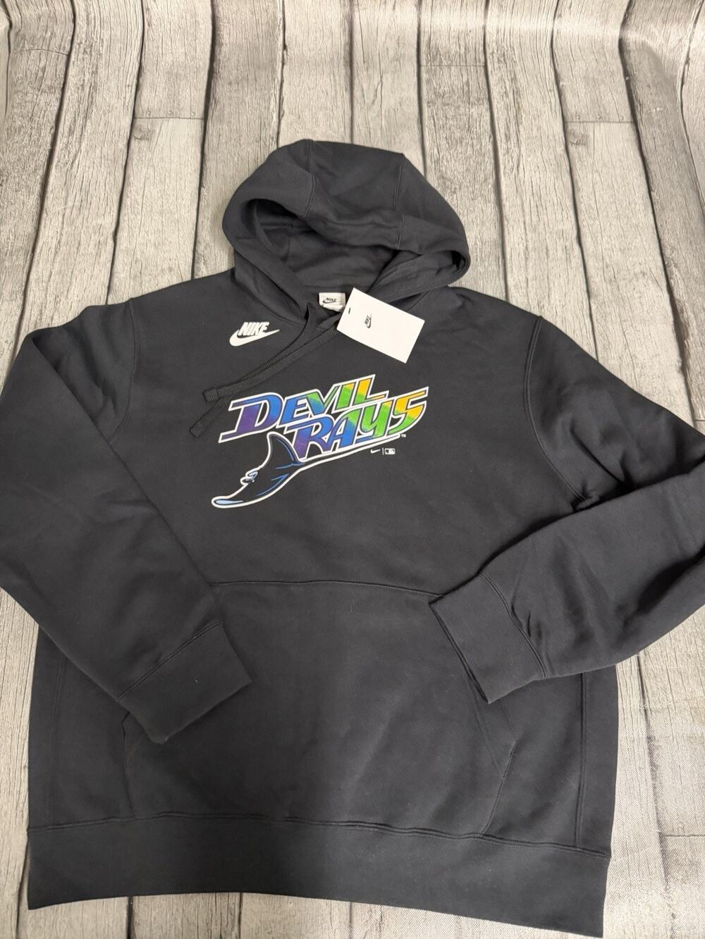 NWT Nike Men's Tampa Bay Rays Cooperstown Retro Logo Hoodie Black Large